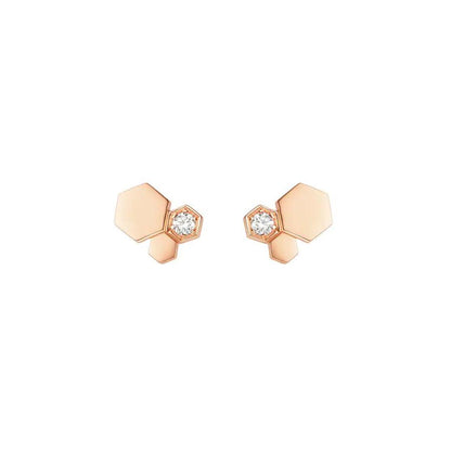 [Clover Jewels]BEE LOVE PINK GOLD DIAMOND EARRINGS