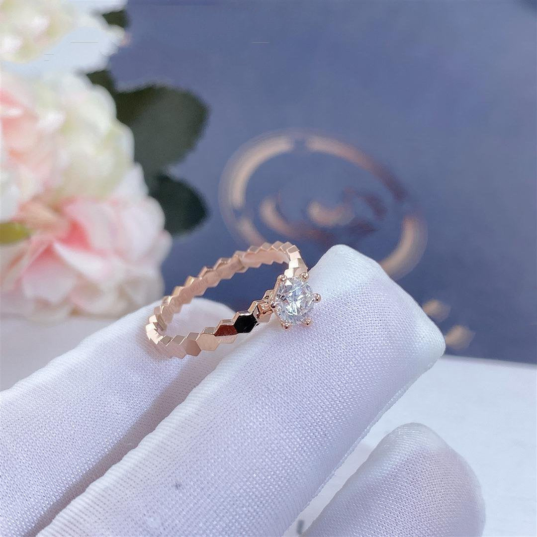 [Clover Jewels]BEE LOVE RING PINK GOLD 1 DIAMOND