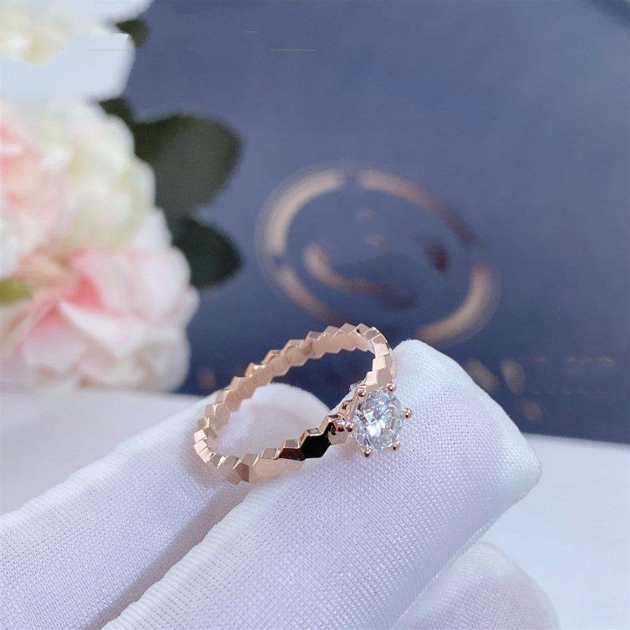 [Clover Jewels]BEE LOVE RING PINK GOLD 1 DIAMOND