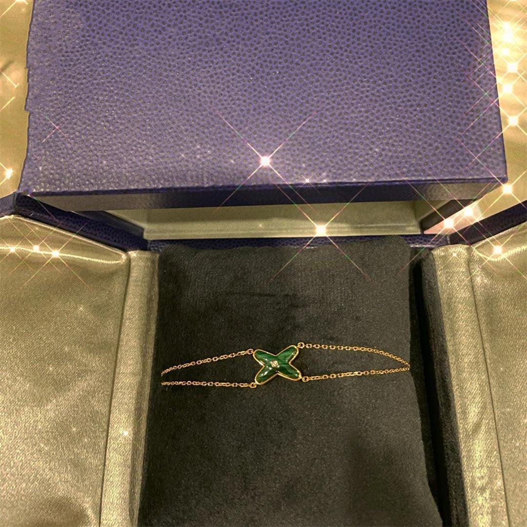 [Clover Jewels]JEUX BRACELET MALACHITE PINK GOLD 1 DIAMOND