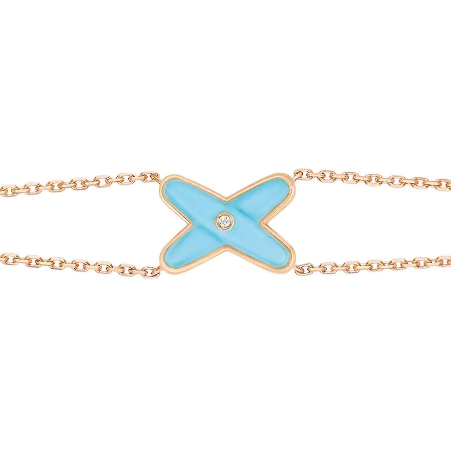 [Clover Jewels]JEUX BRACELET TURQUOISE PINK GOLD 1 DIAMOND