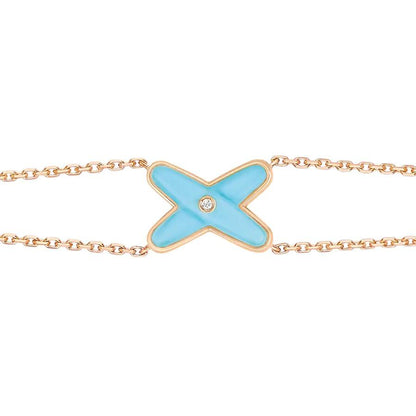 [Clover Jewels]JEUX BRACELET TURQUOISE PINK GOLD 1 DIAMOND