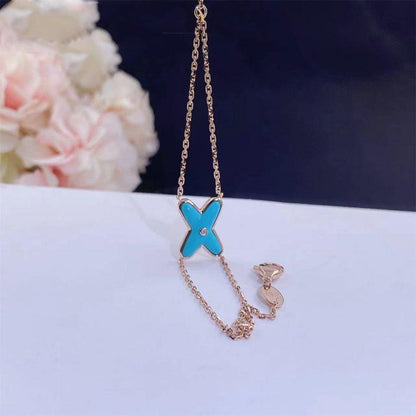 [Clover Jewels]JEUX BRACELET TURQUOISE PINK GOLD 1 DIAMOND