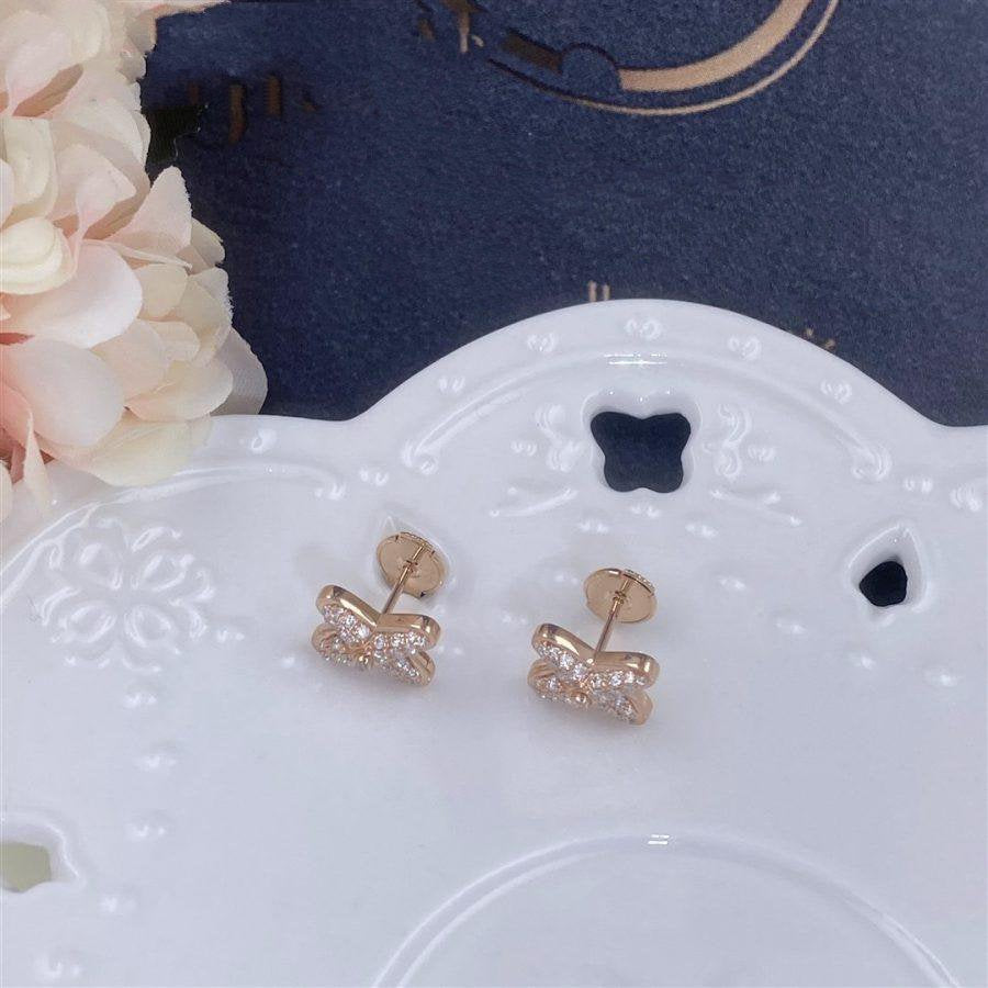 [Clover Jewels]JEUX DE PINK GOLD DIAMOND EARRINGS