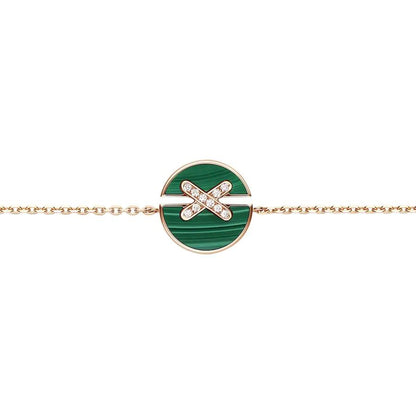 [Clover Jewels]JEUX DE BRACELET MALACHITE PINK GOLD DIAMONDS