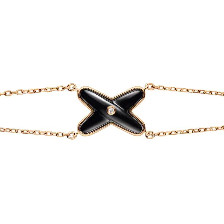 [Clover Jewels]JEUX BRACELET ONYX PINK GOLD 1 DIAMOND