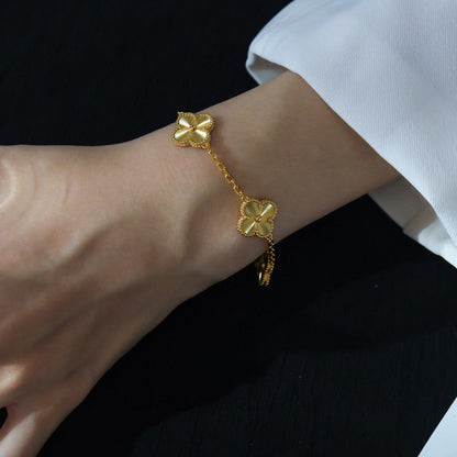 [Clover Jewels]CLOVER 5 FLOWERS LASER BRACELET