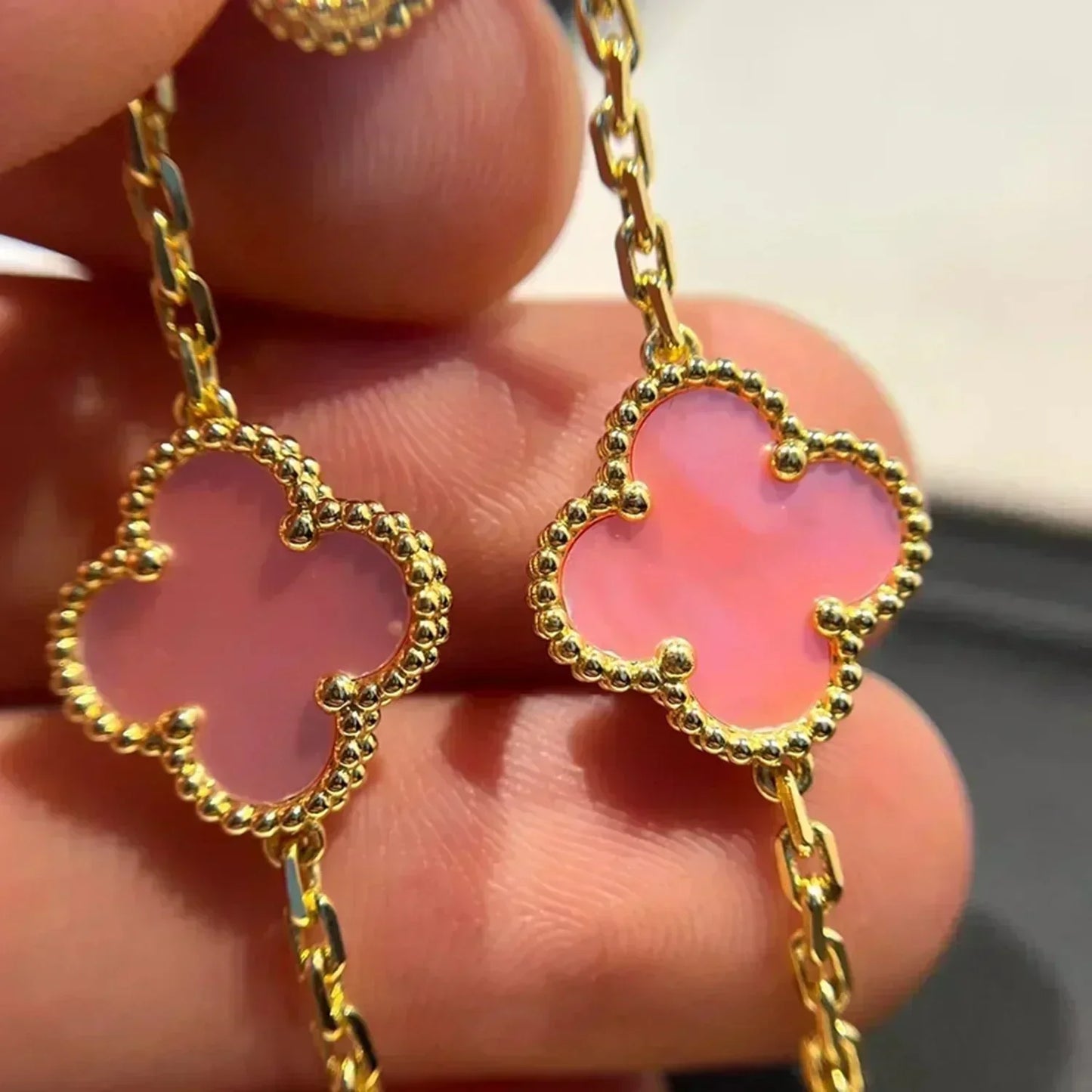 [Clover Jewels]CLOVER 5 PINK MOP BRACELET