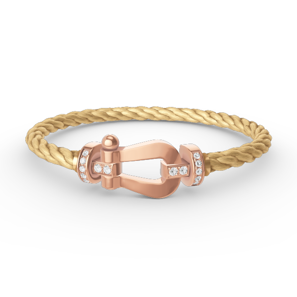 [Clover Jewels]FORCE LARGE HORSESHOE HALF DIAMOND BRACELET ROSE GOLD