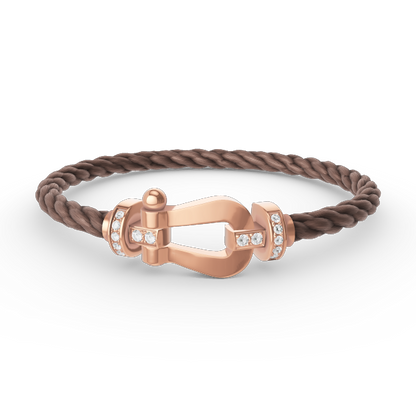 [Clover Jewels]FORCE LARGE HORSESHOE HALF DIAMOND BRACELET ROSE GOLD