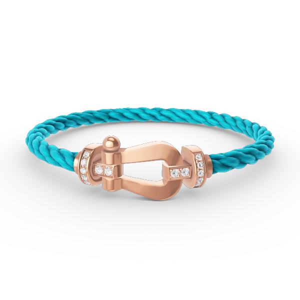 [Clover Jewels]FORCE LARGE HORSESHOE HALF DIAMOND BRACELET ROSE GOLD