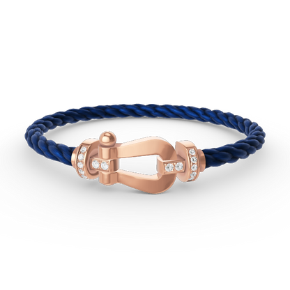 [Clover Jewels]FORCE LARGE HORSESHOE HALF DIAMOND BRACELET ROSE GOLD