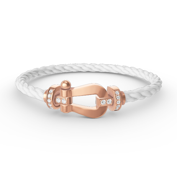 [Clover Jewels]FORCE LARGE HORSESHOE HALF DIAMOND BRACELET ROSE GOLD