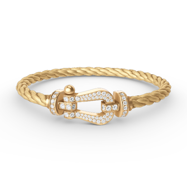 [Clover Jewels]FORCE LARGE HORSESHOE FULL DIAMOND BRACELET GOLD