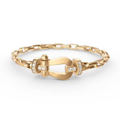 [Clover Jewels]FORCE LARGE HORSESHOE CLASP  METAL BRACELET