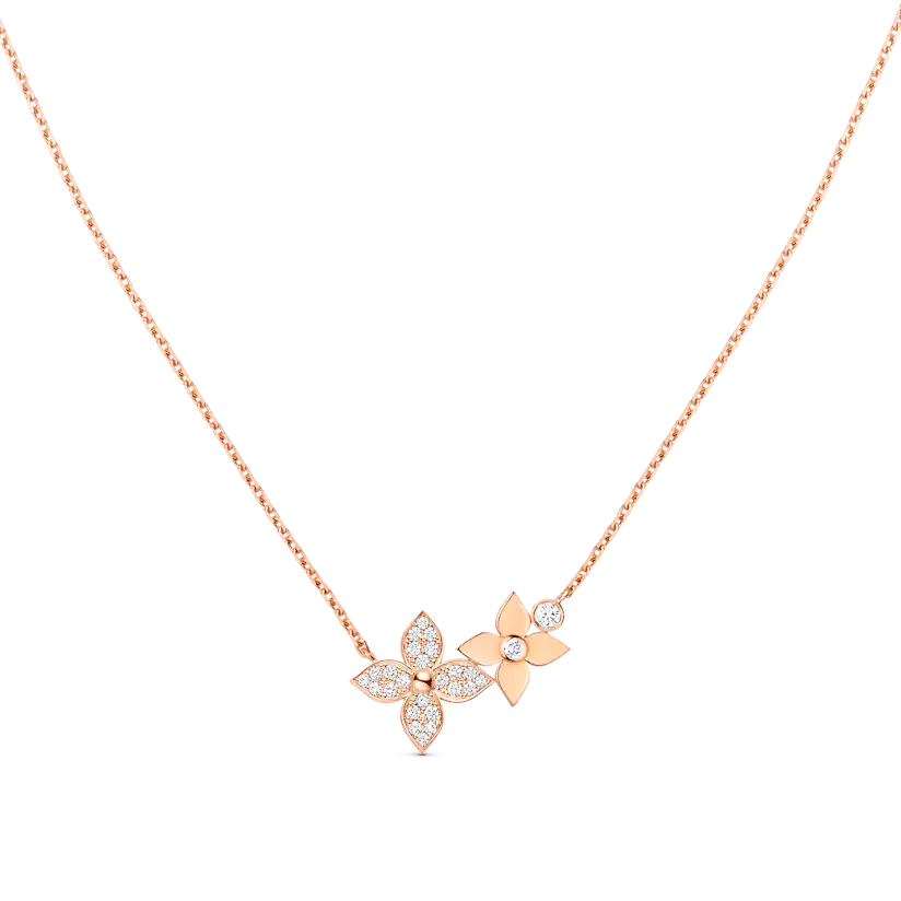 [Clover Jewels]STAR BLOSSOM NECKLACE PINK GOLD DIAMONDS