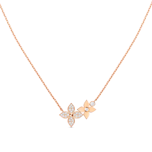 [Clover Jewels]STAR BLOSSOM NECKLACE PINK GOLD DIAMONDS