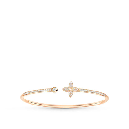 [Clover Jewels]IDYLLE PINK GOLD OPEN BRACELET DIAMOND PAVED