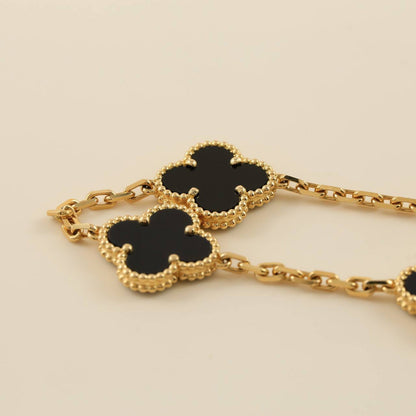 [Clover Jewels]CLOVER  5 MOTIFS BLACK ONYX BRACELET