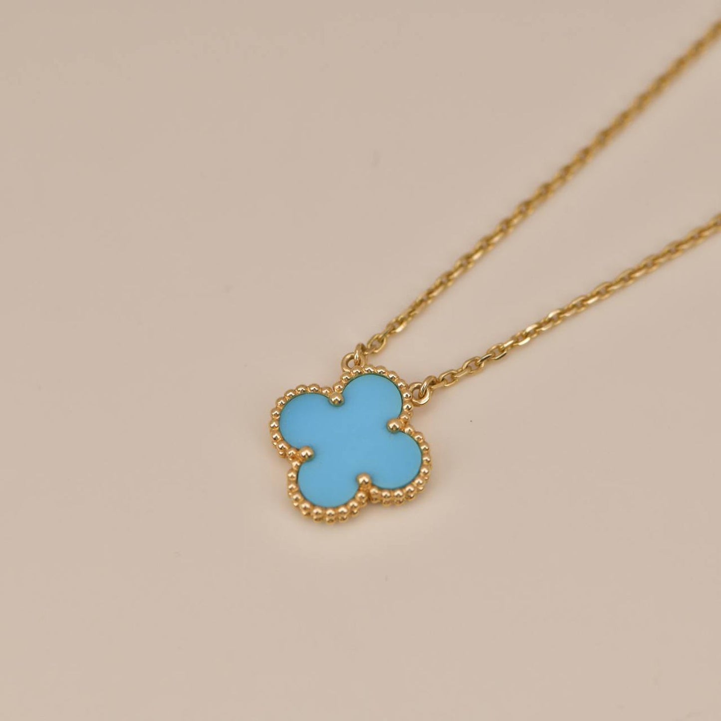 [Clover Jewels]CLOVER 15MM VINTAGE TURQUOISE NECKLACE