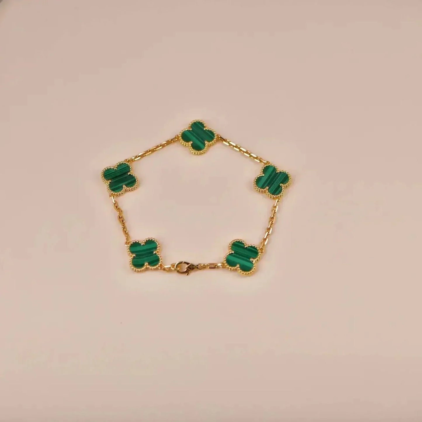 [Clover Jewels]CLOVER 5 MOTIFS MALACHITE BRACELET