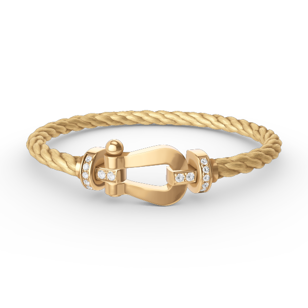 [Clover Jewels]FORCE LARGE HORSESHOE HALF DIAMOND BRACELET GOLD