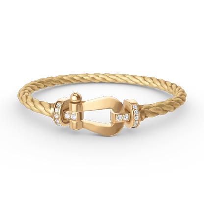 [Clover Jewels]FORCE LARGE HORSESHOE HALF DIAMOND BRACELET GOLD