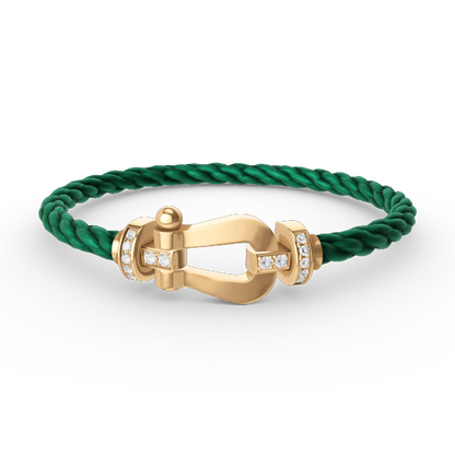 [Clover Jewels]FORCE LARGE HORSESHOE HALF DIAMOND BRACELET GOLD