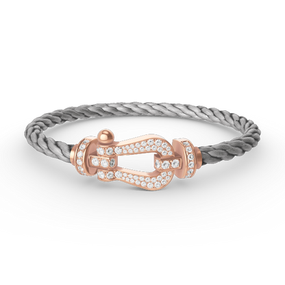 [Clover Jewels]FORCE LARGE HORSESHOE FULL DIAMOND BRACELET ROSE GOLD