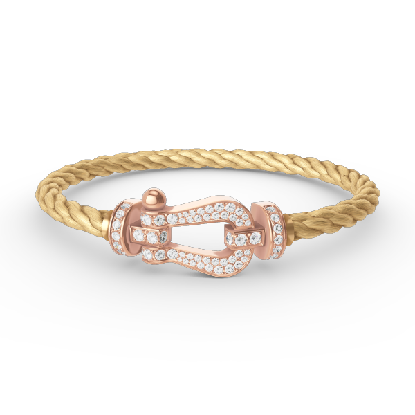 [Clover Jewels]FORCE LARGE HORSESHOE FULL DIAMOND BRACELET ROSE GOLD