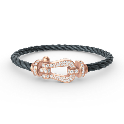 [Clover Jewels]FORCE LARGE HORSESHOE FULL DIAMOND BRACELET ROSE GOLD