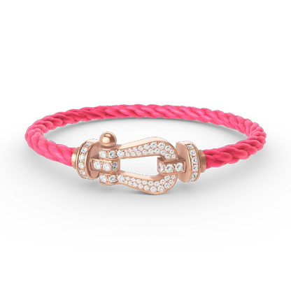 [Clover Jewels]FORCE LARGE HORSESHOE FULL DIAMOND BRACELET ROSE GOLD