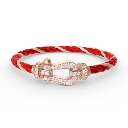 [Clover Jewels]FORCE LARGE HORSESHOE FULL DIAMOND BRACELET ROSE GOLD