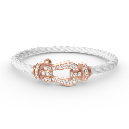 [Clover Jewels]FORCE LARGE HORSESHOE FULL DIAMOND BRACELET ROSE GOLD