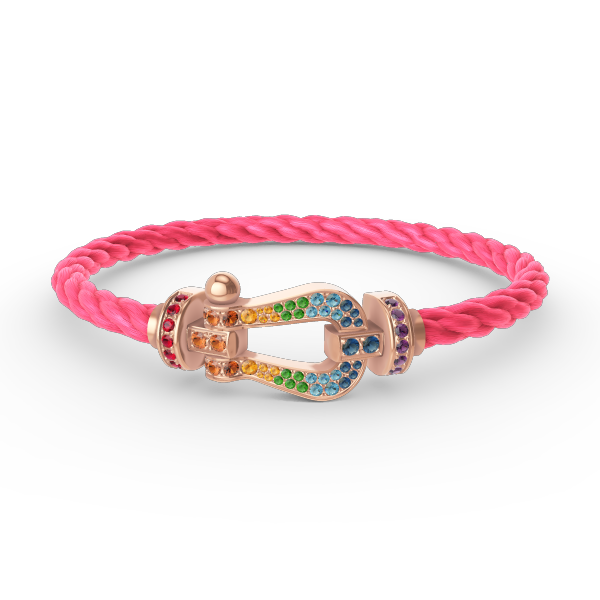 [Clover Jewels]FORCE LARGE HORSESHOE  COLORED DIAMOND BRACELET ROSE GOLD