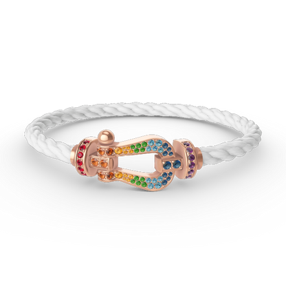 [Clover Jewels]FORCE LARGE HORSESHOE  COLORED DIAMOND BRACELET ROSE GOLD