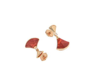 [Clover Jewels]DREAM Carnelian PINK GOLD EARRINGS