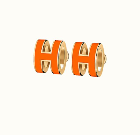 [Clover Jewels]MINI POP H EARRINGS ORANGE