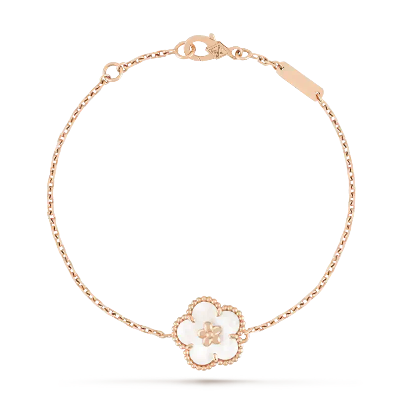 [Clover Jewels]LUCKY WHITE MOP PLUM BLOSSOM  BRACELET