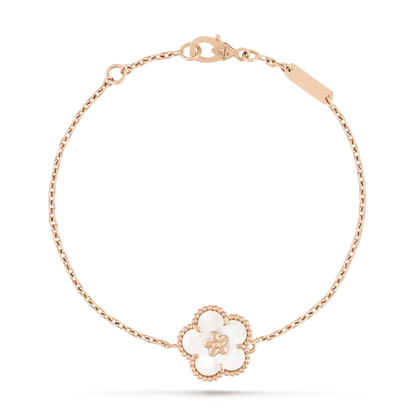 [Clover Jewels]LUCKY WHITE MOP PLUM BLOSSOM  BRACELET