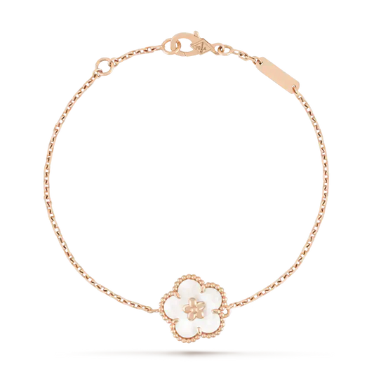 [Clover Jewels]LUCKY WHITE MOP PLUM BLOSSOM  BRACELET