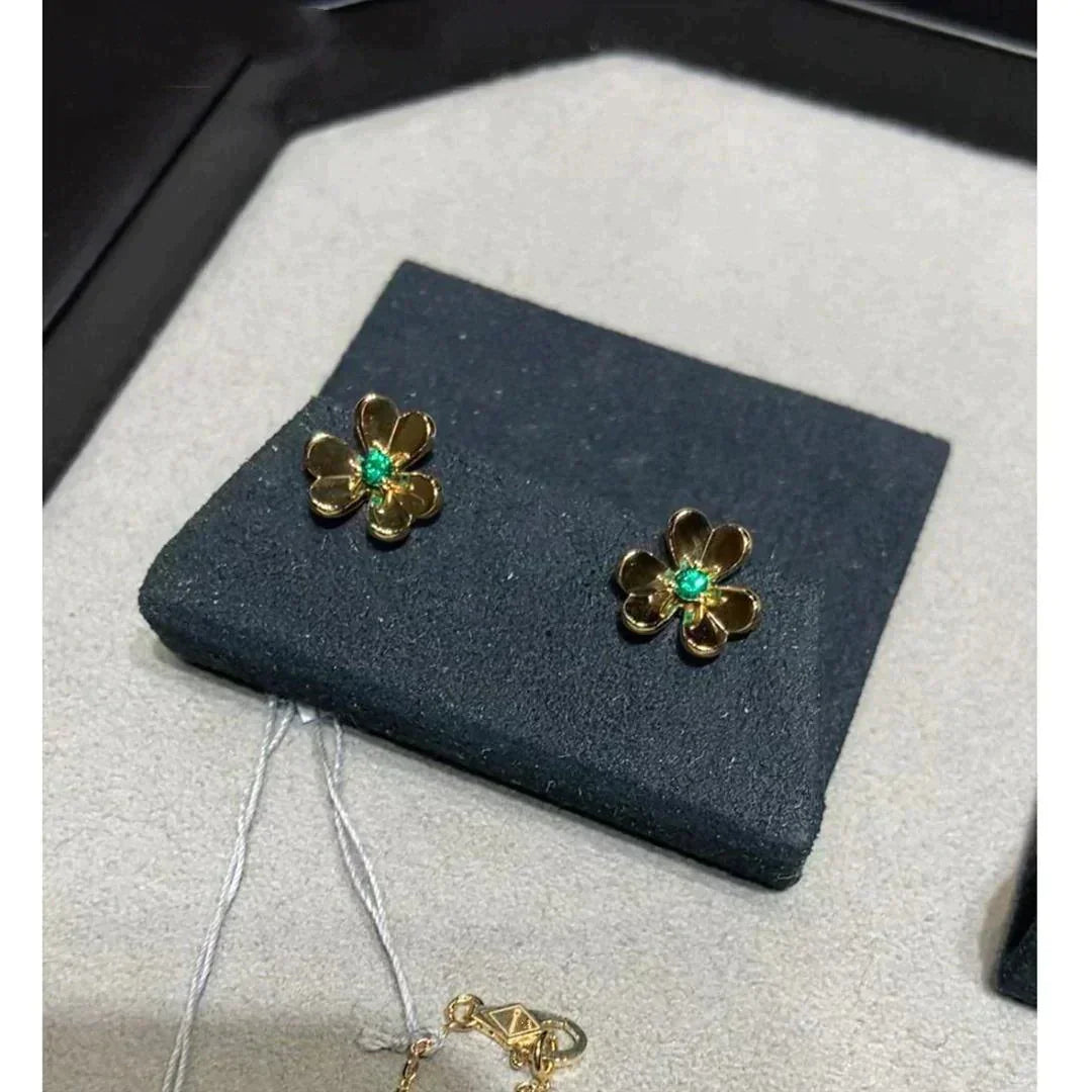 [Clover Jewels]FRIVOLE  FLOWER MALACHITE EARRINGS