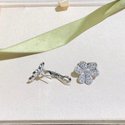 [Clover Jewels]FRIVOLE SILVER FLOWER DIAMOND EARRINGS