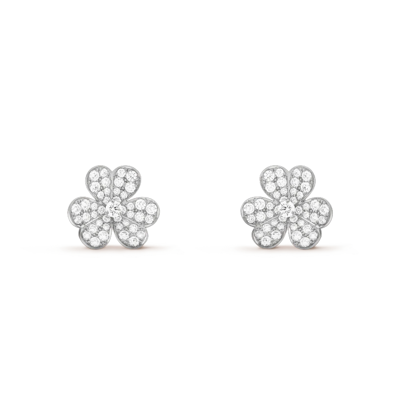 [Clover Jewels]FRIVOLE SILVER FLOWER DIAMOND EARRINGS