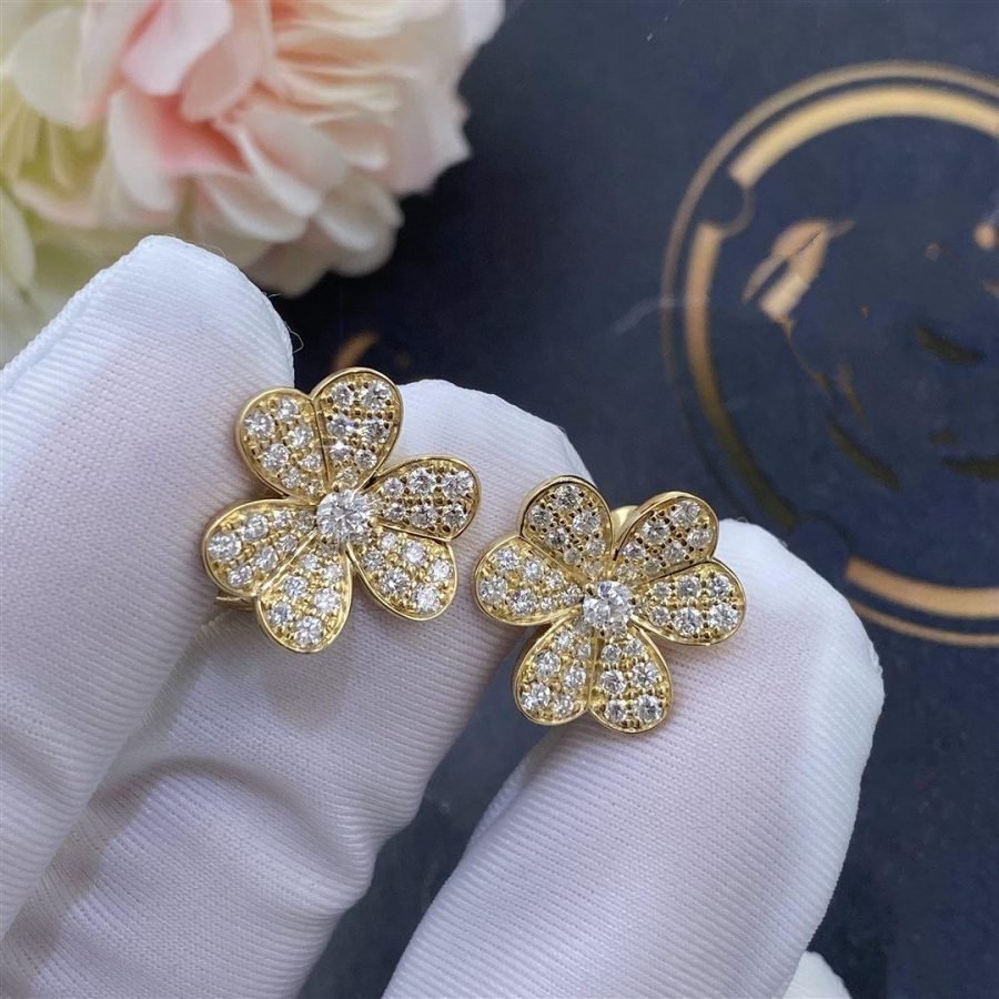 [Clover Jewels]FRIVOLE GOLD FLOWER DIAMOND EARRINGS