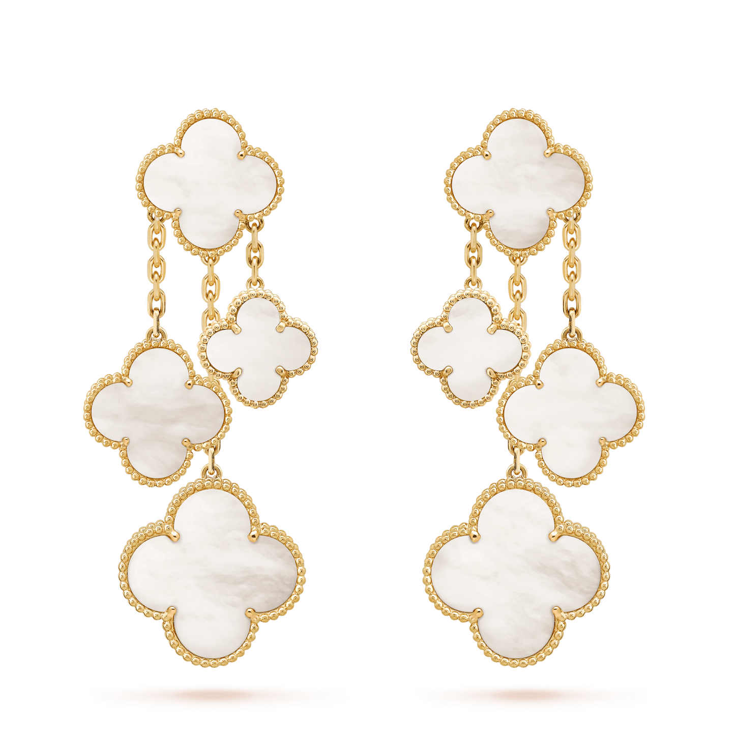 [Clover Jewels]CLOVER EARRINGS WHITE MOP 4 MOTIFS GOLD