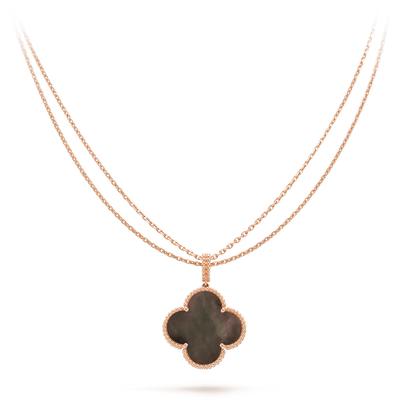 [Clover Jewels]CLOVER 25MM GOLD DARK MOP BIG CLOVER NECKLACE