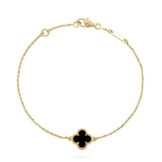 [Clover Jewels]CLOVER ONYX SINGLE FLOWER BRACELET