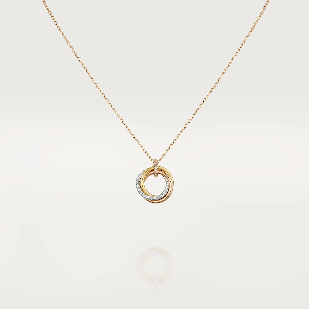 [Clover Jewels]TRINITY NECKLACE SILVER GOLD PINK GOLD DIAMONDS