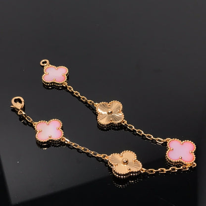 [Clover Jewels]CLOVER BRACELET 5 MOTIF PINK AND PINK GOLD